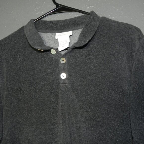 Soft Surroundings Womens Dark Grey Mid Button Fleece Pullover Sweater Size PM - Picture 4 of 8